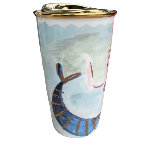 STARBUCKS MERMAID Ceramic Tumbler Gold Lid 2014 - Picture 2 of 11